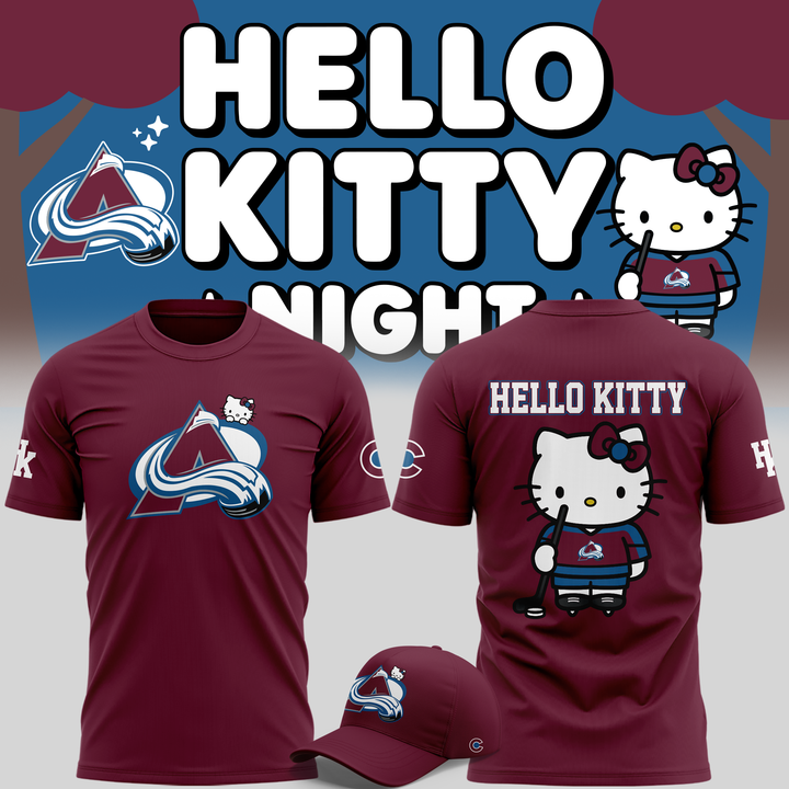 Limited Edition Colorado Avalanche x Hello Kitty Night Tshirt 2025