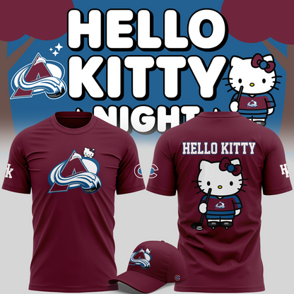 Limited Edition Colorado Avalanche x Hello Kitty Night Tshirt 2025