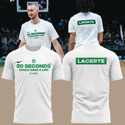 Boston Celtics ''20 seconds could save a life'' T-shirt