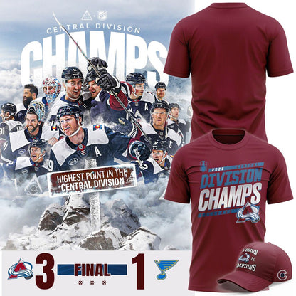 Colorado Avalanche 2026 Central Division Champs T-Shirt
