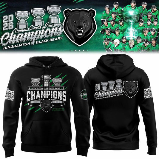 Binghamton Black Bears 2026 Commissioner’s Cup Champions Black Hoodie