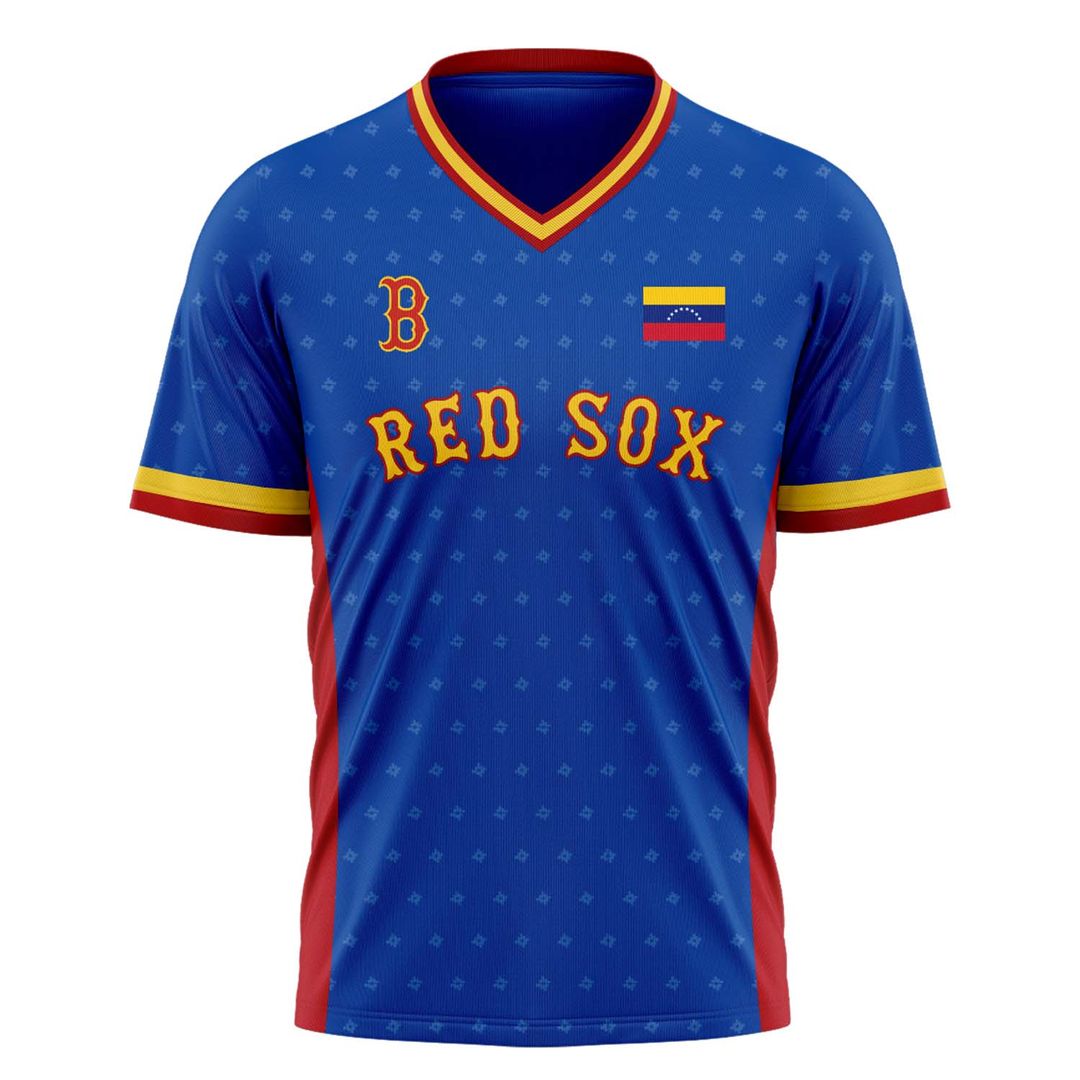 Boston Red Sox Venezuelan pride Football Jersey - Donation to support disaster relief efforts for those affected by the earthquakes in Venezuela