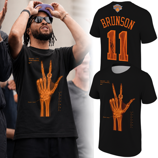 2026 Black T-Shirt "X-Ray" Jalen Brunson Signatures Print