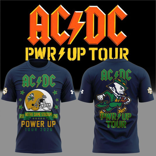 Newest Shirt AC/DC x Notre Dame Football - Power Up Tour 2026 T-Shirt