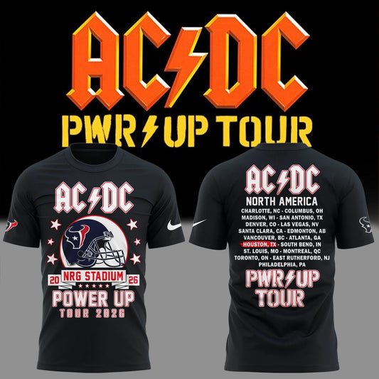New Black Shirt AC/DC x Houston Texans - Power Up Tour 2026 T-Shirt
