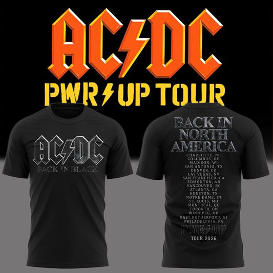Back In Black Shirt Power Up Tour 2026 - AC/DC T-Shirt