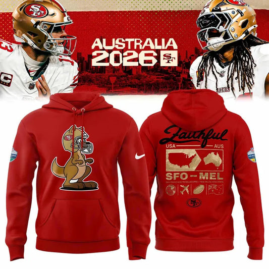 Unisex Nike Red San Francisco 49ers 2026 Melbourne Game Limited Hoodie