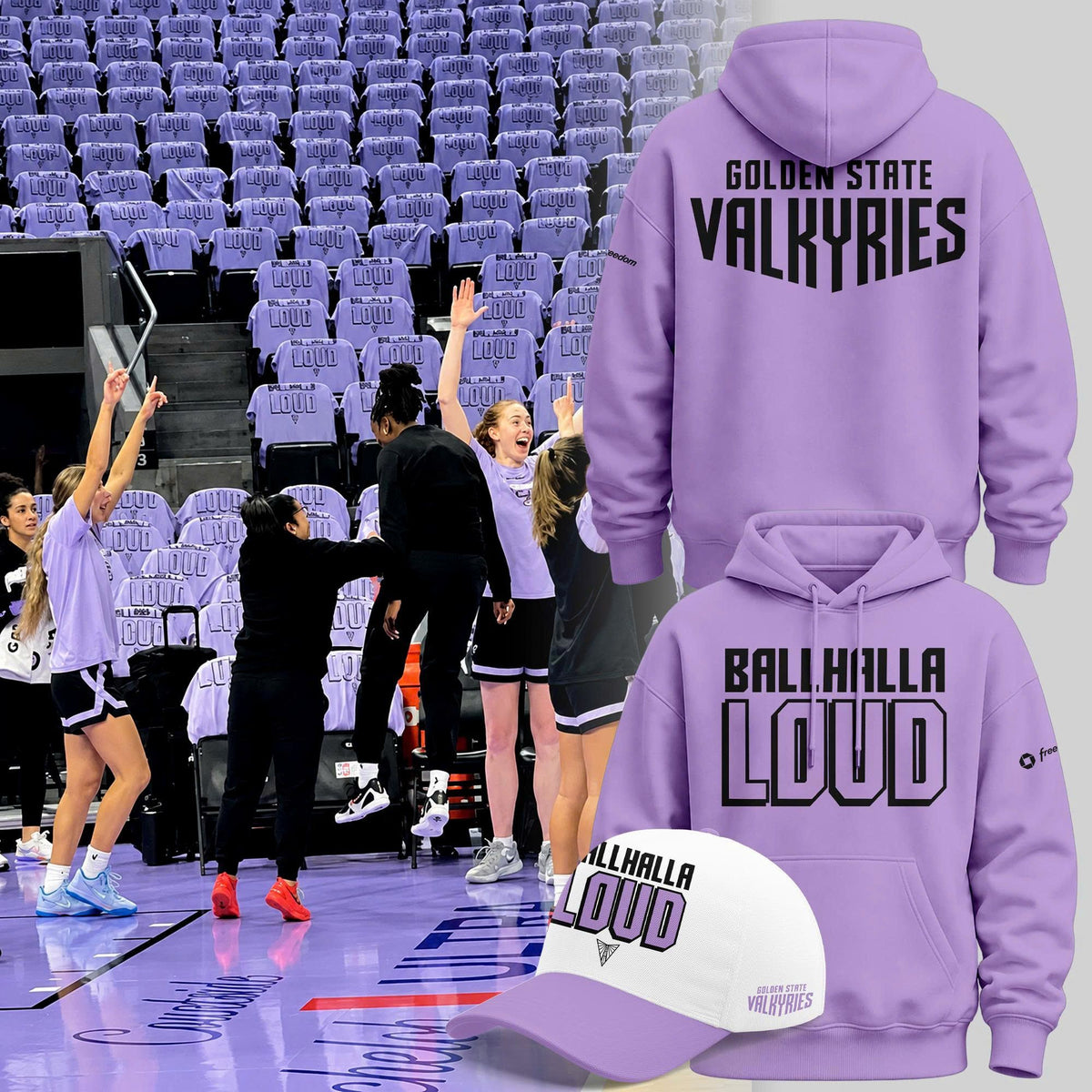 New Hoodie "BALLHALLA LOUD" Golden State Valkyries