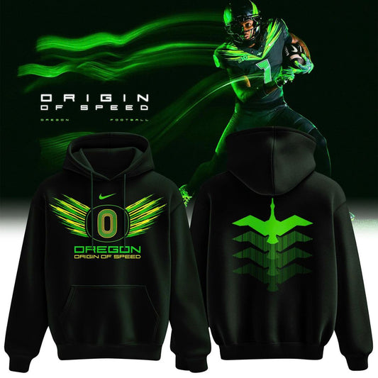 Oregon Ducks Origin of Speed Football Hoodie – Night Forest