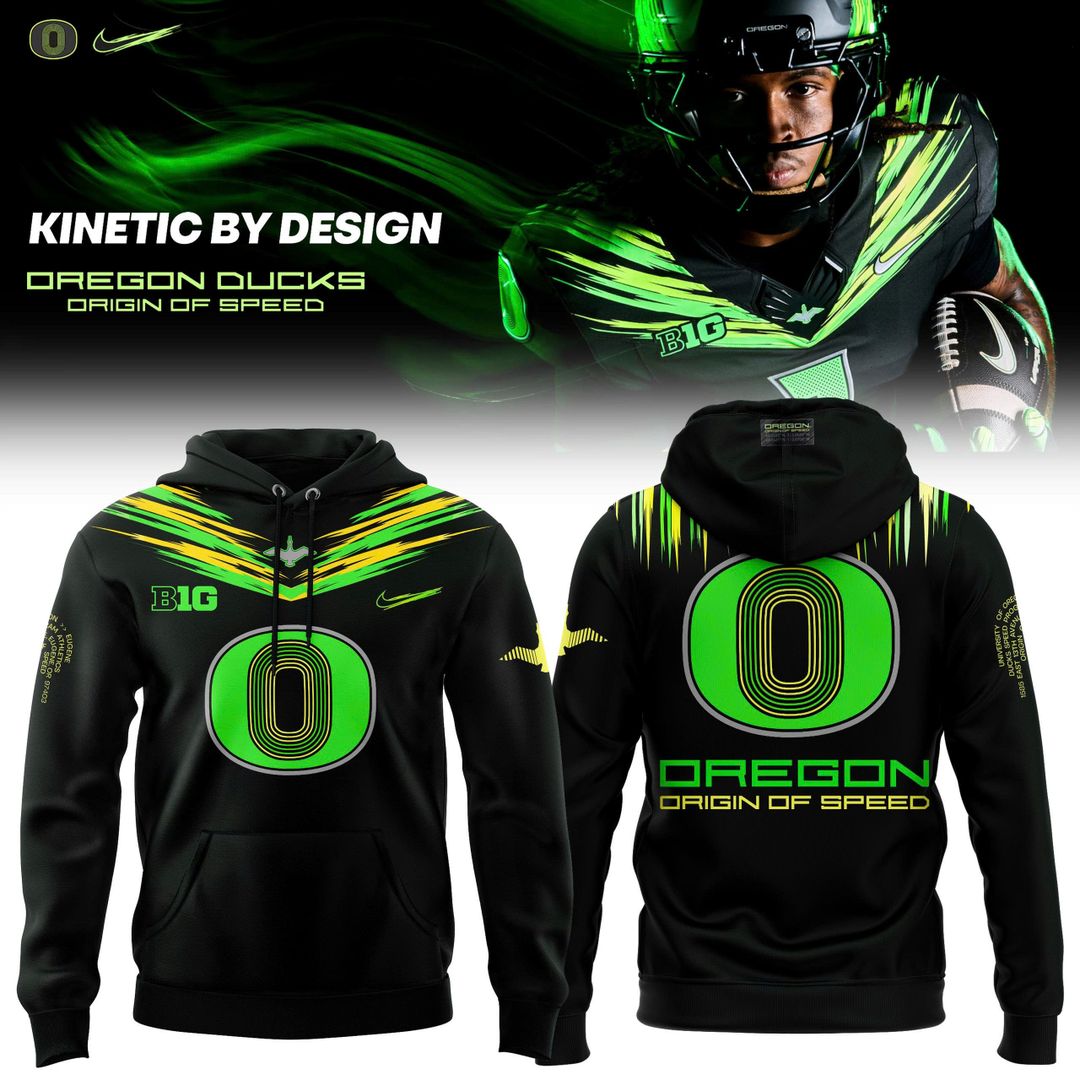 Oregon Ducks Origin of Speed Football Hoodie – Night Forest