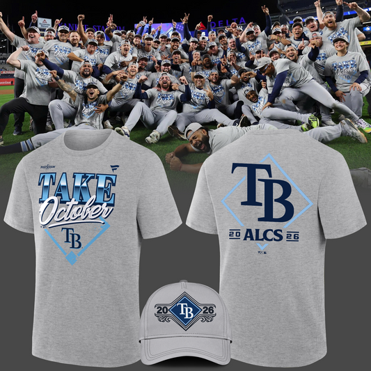 Tampa Bay Rays Gray 2026 MLB Division Series Champions Distressed Locker Room Take October T-Shirt