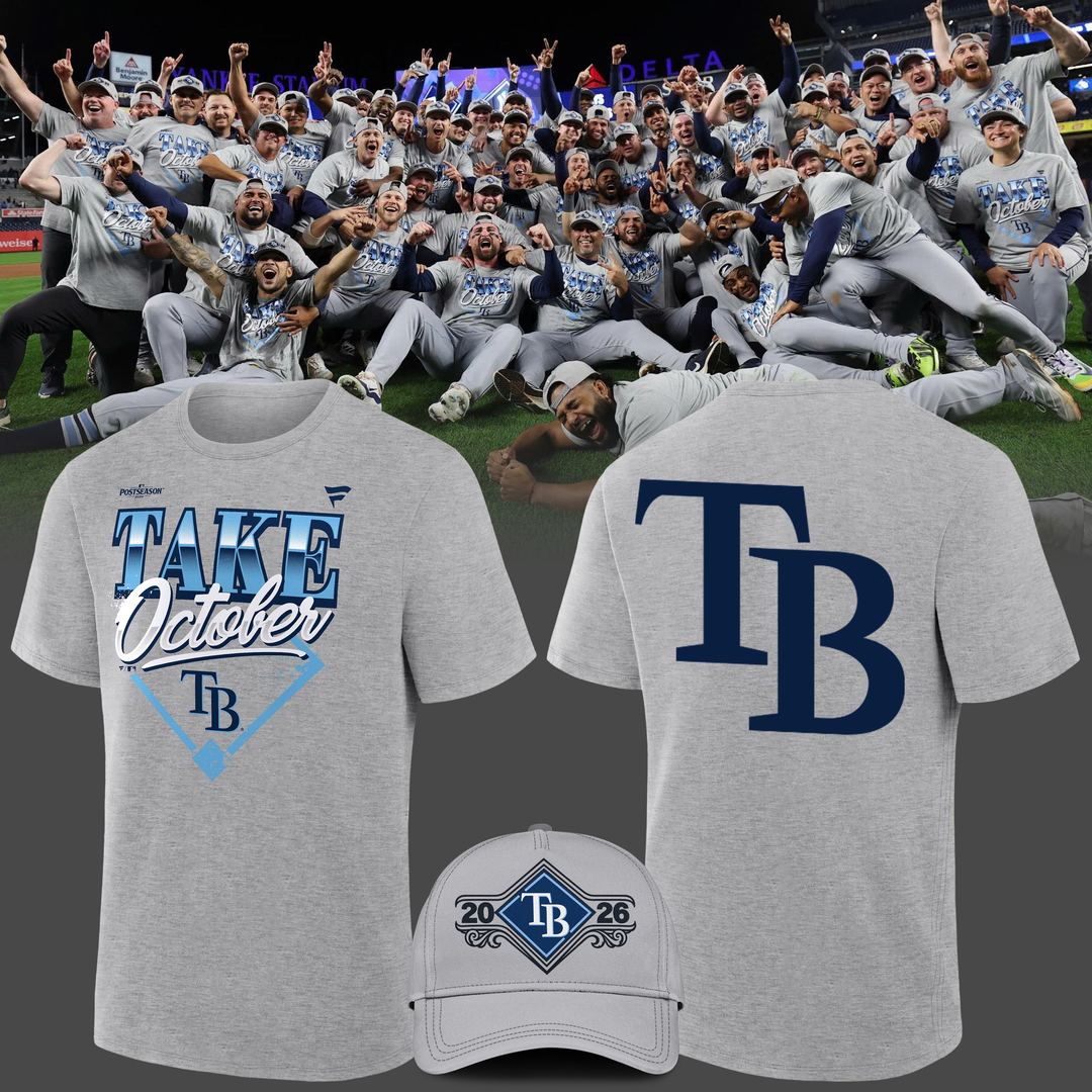 Tampa Bay Rays Gray 2026 MLB Division Series Champions Distressed Locker Room Take October T-Shirt