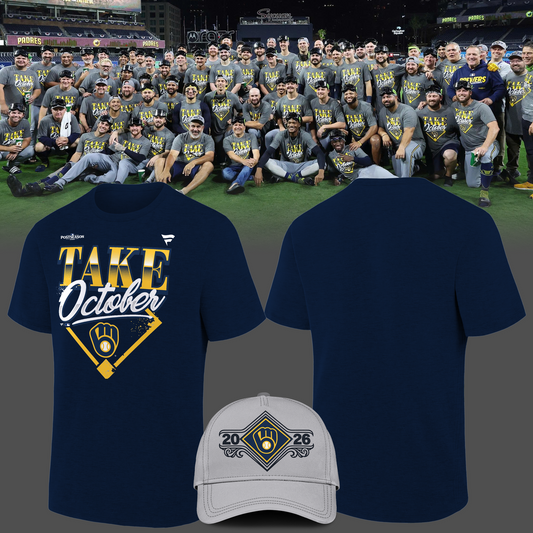 Milwaukee Brewers 2026 MLB Division Series Champions Distressed Locker Room Take October T-Shirt