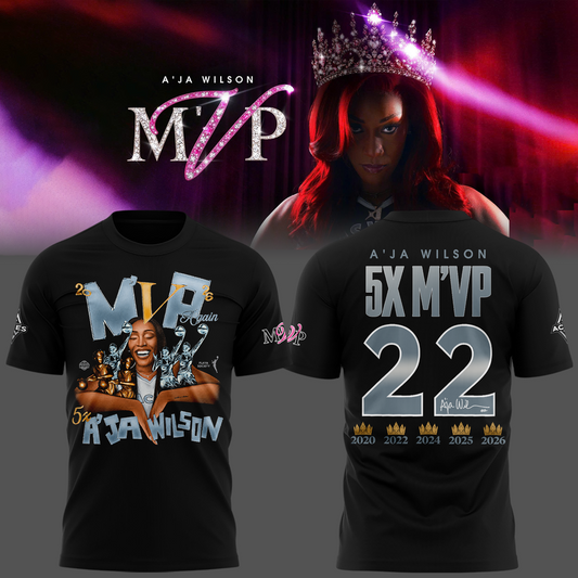 Limited edition A’ja Wilson 5X M'VP T-Shirt