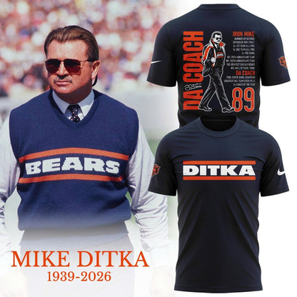 Mike Ditka Flick Off Outline Graphic Chicago Bears T-Shirt