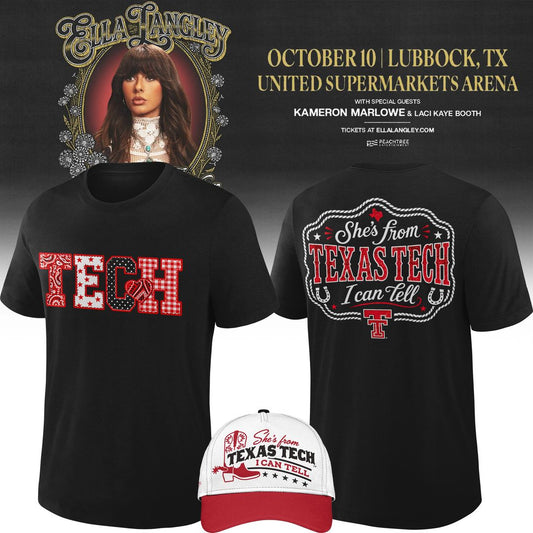 Texas Tech Red Raiders x ELLA LANGLEY The Dandelion Tour OCTOBER 10 | LUBBOCK, TX UNITED SUPERMARKETS ARENA T-shirt