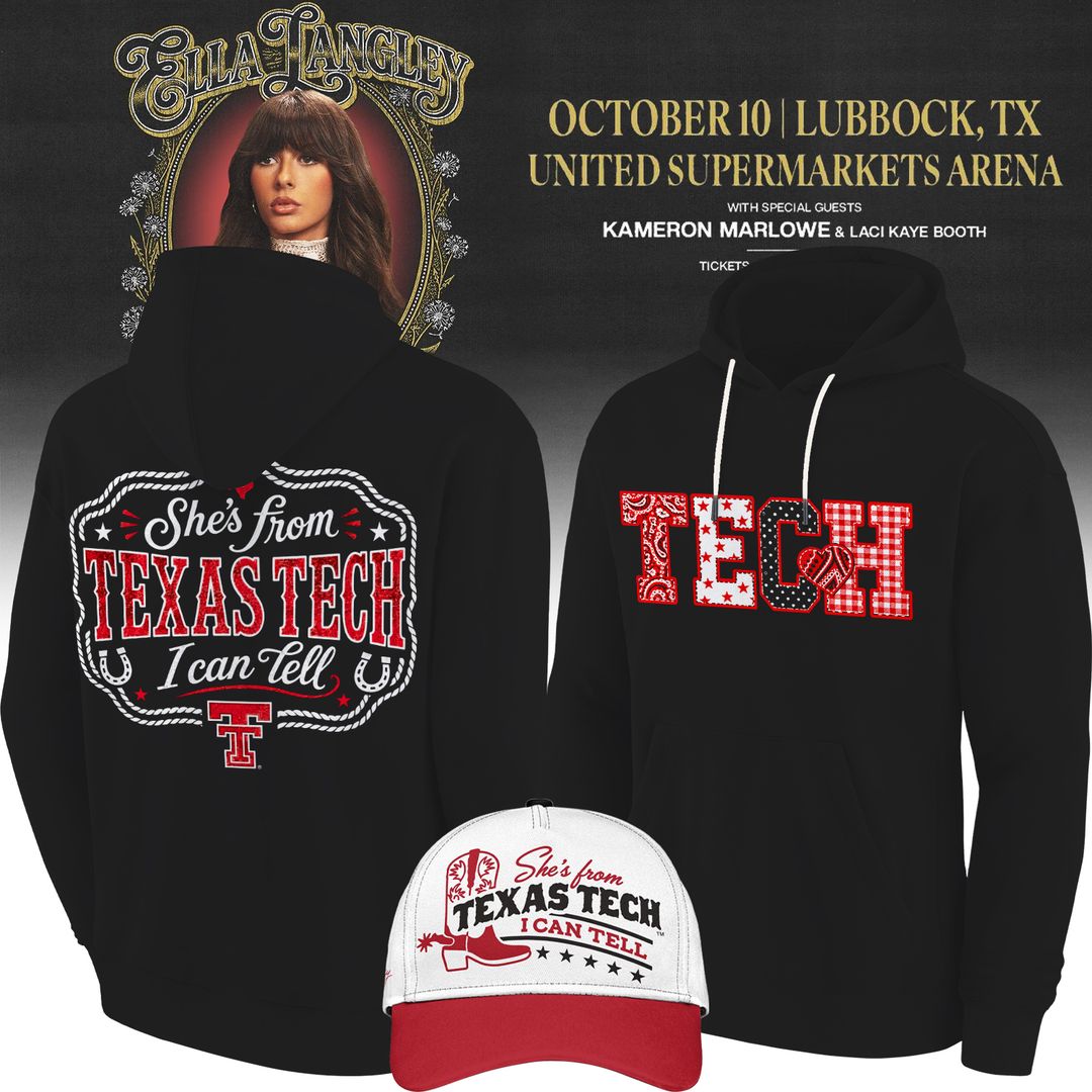 Texas Tech Red Raiders x ELLA LANGLEY The Dandelion Tour OCTOBER 10 | LUBBOCK, TX UNITED SUPERMARKETS ARENA Black Hoodie