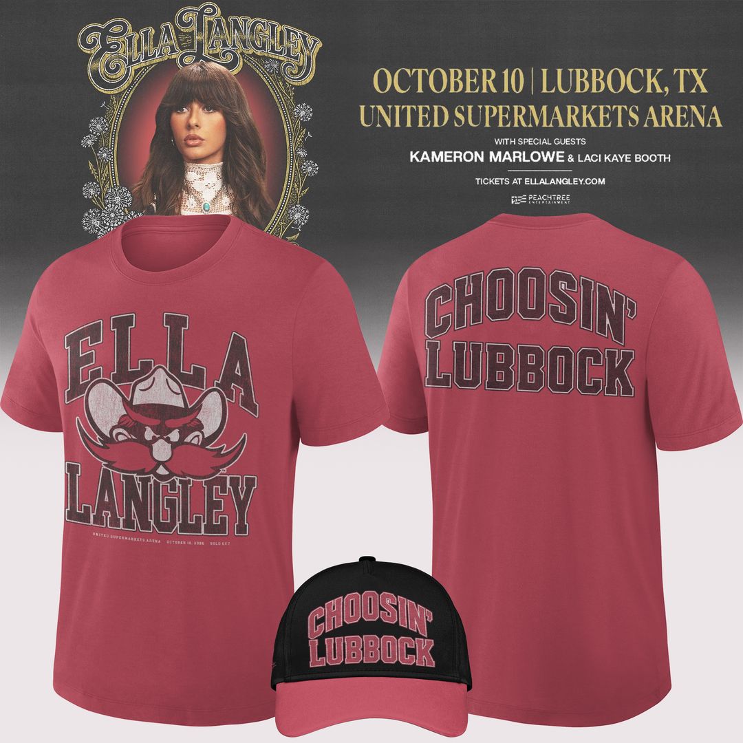 Texas Tech Red Raiders x ELLA LANGLEY The Dandelion Tour OCTOBER 10 | LUBBOCK, TX UNITED SUPERMARKETS ARENA T-shirt