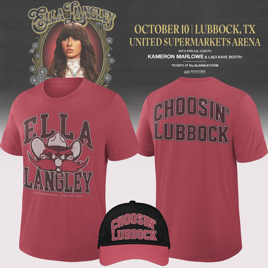 Texas Tech Red Raiders x ELLA LANGLEY The Dandelion Tour OCTOBER 10 | LUBBOCK, TX UNITED SUPERMARKETS ARENA T-shirt