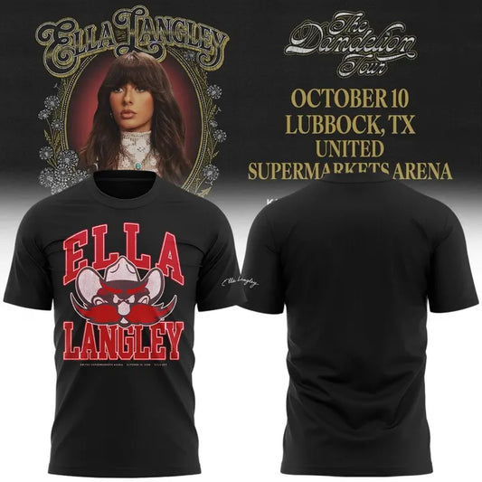 Texas Tech Red Raiders x Ella Langley-The Dandelion Tour 2026 Shirt Black