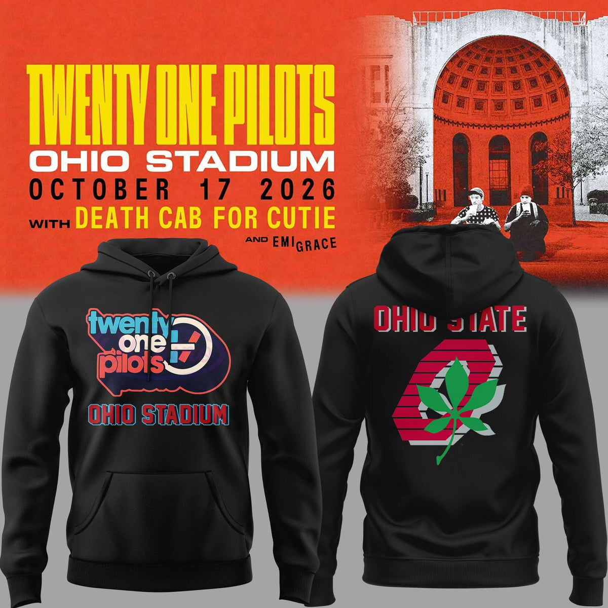 Exclusive 2026 Twenty One Pilots Live At Ohio Buckeyes Stadium Hoodie