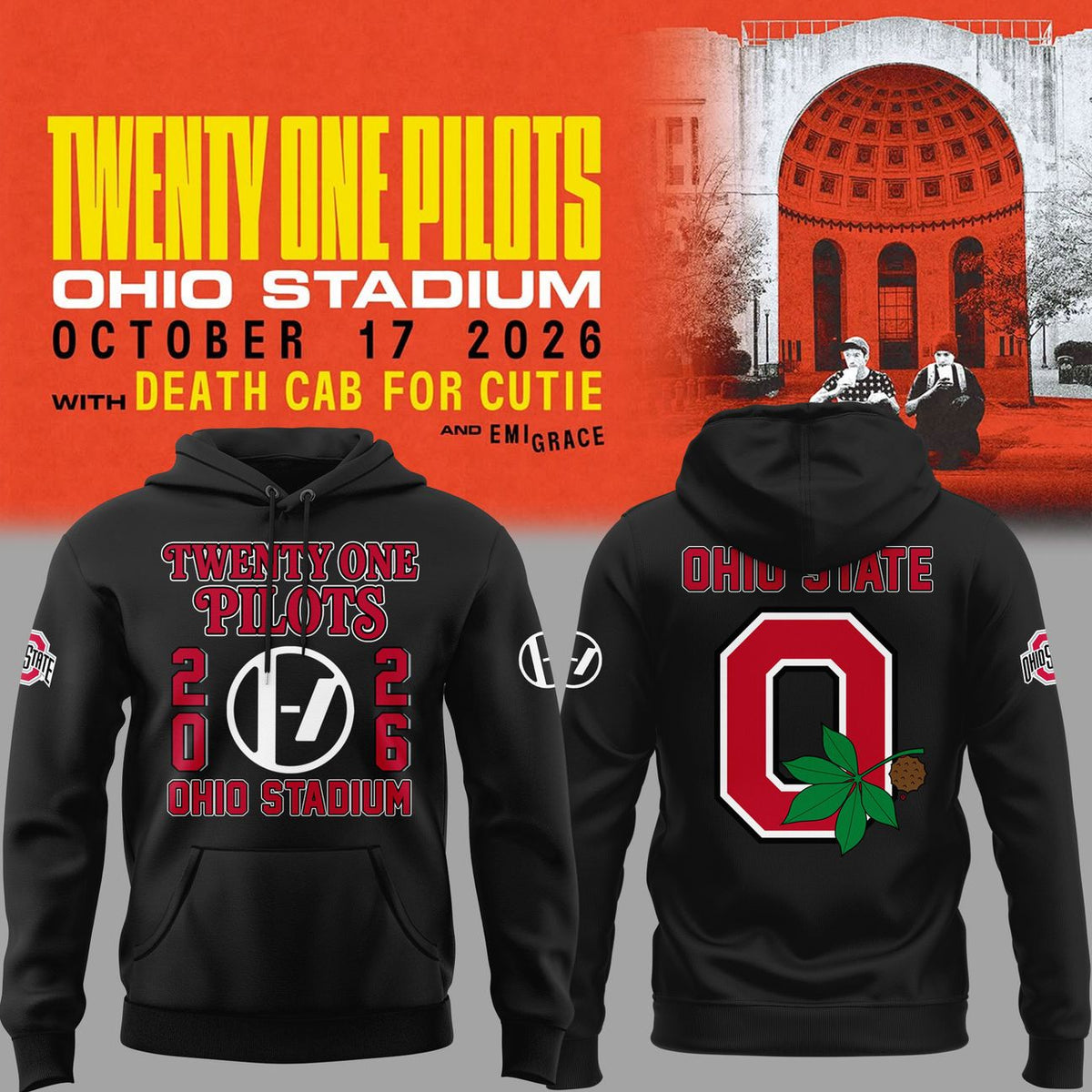Exclusive 2026 Twenty One Pilots Live At Ohio Buckeyes Stadium Hoodie