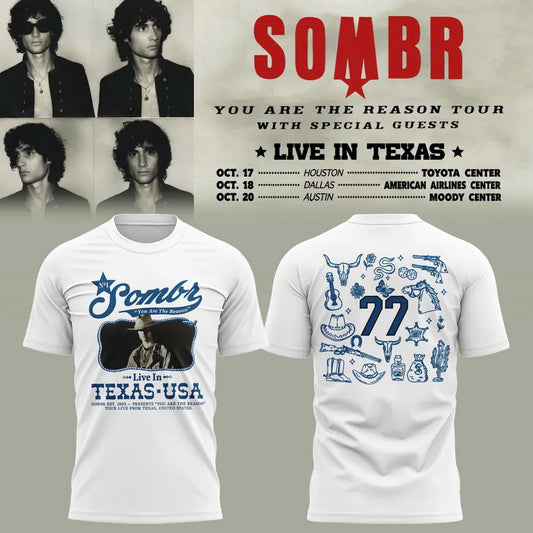 Limited Edition Sombr 2026 You Are The Reason Dateback Tour TShirt