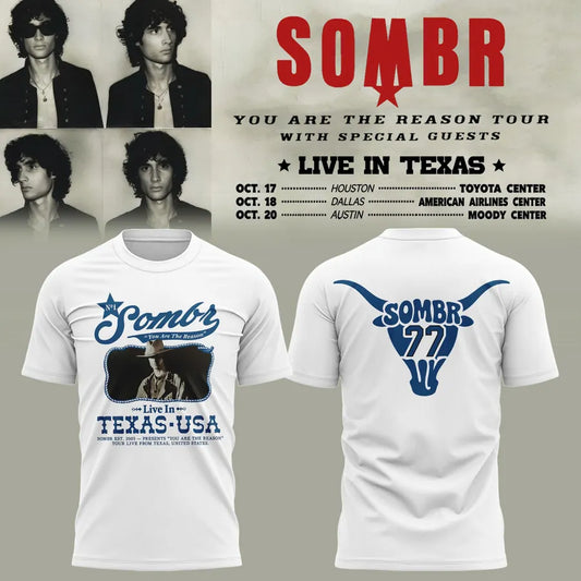 Limited Edition Sombr 2026 You Are The Reason Dateback Tour TShirt