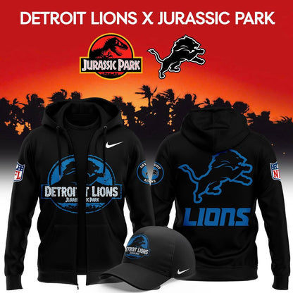 Detroit Lions Jurassic Park Zip Hoodie