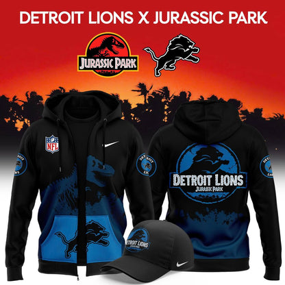 Detroit Lions Jurassic Park Zip Hoodie