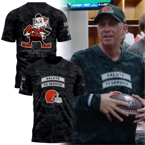 Salute to Service Cle Browns Camo Football Tshirt
