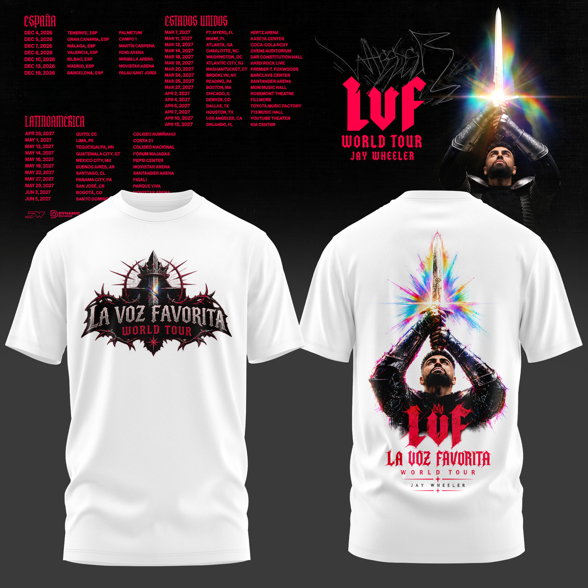 Jay W – La Voz Favorita World Tour TShirt