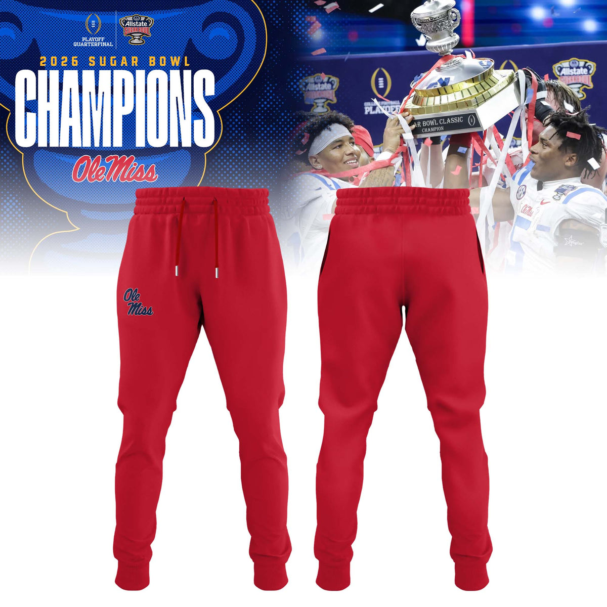 Ole Miss Rebels 2026 AllState Sugar Bowl Champions Limited Polo Shirt