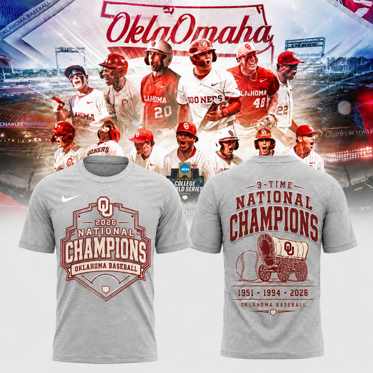 Oklahoma Sooners 2026 NCAA Baseball National Champions Tshirt