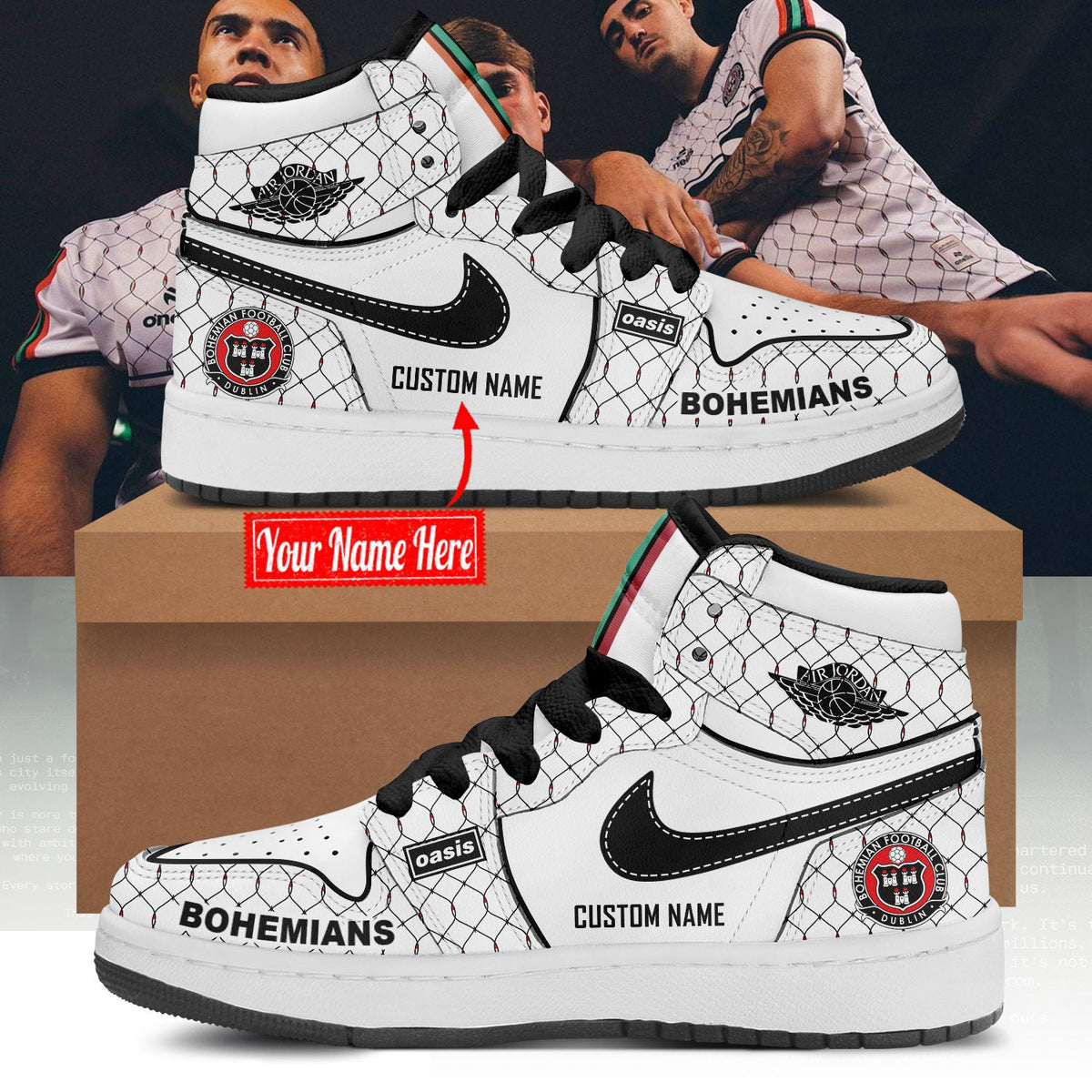Bohemian F.C. Our 2026 Away Uniform Limited Edition AJ1 Sneakers