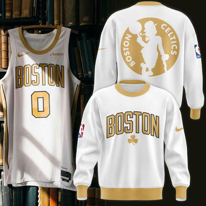 Boston Celtics Nike White/Yellow 2025-26 City Edition Sweatshirt
