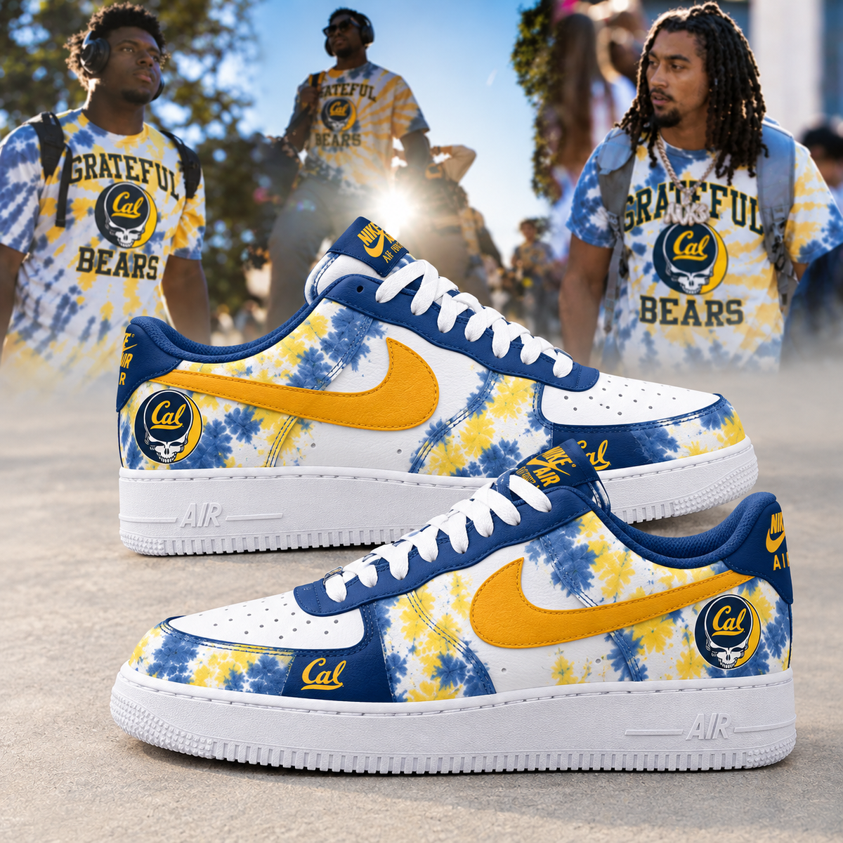 2026 New AF1 Blue & Gold Cal Football x Grateful Dead
