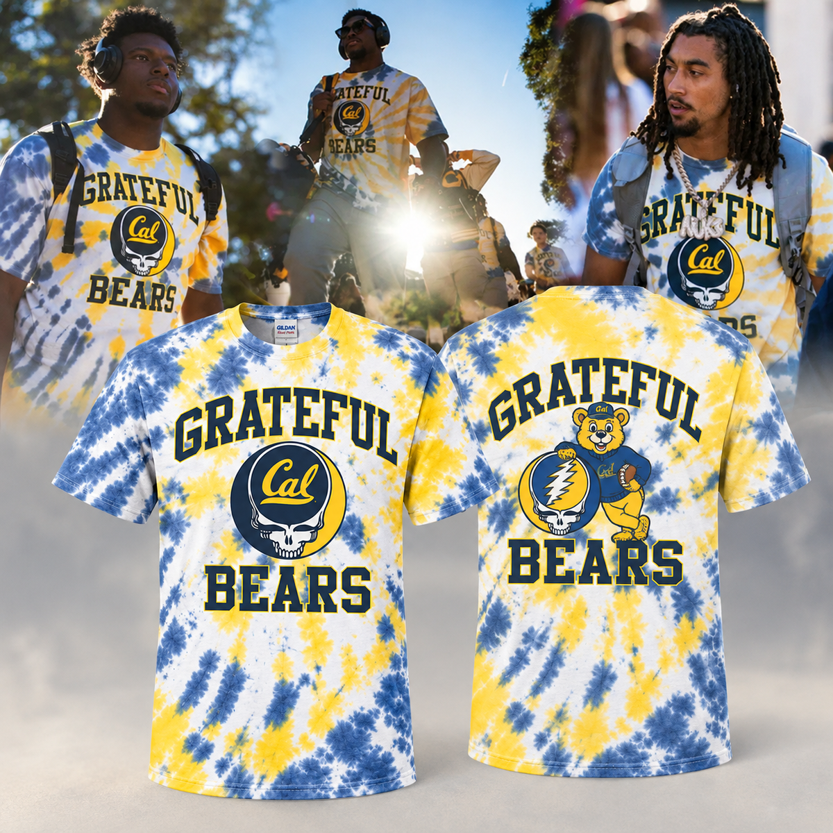 2026 New T-Shirt Blue & Gold Cal Football x Grateful Dead