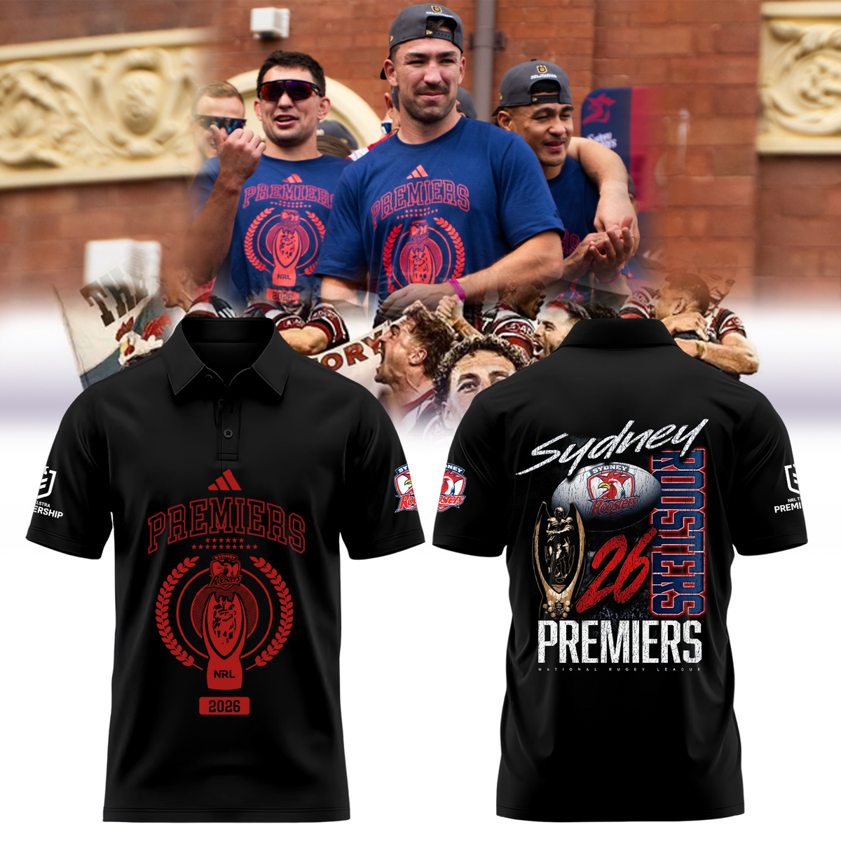 Limited Edition Sydney Roosters NRL Premiers 2026 Polo