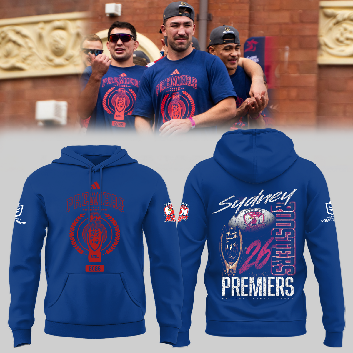 Limited Edition Sydney Roosters NRL Premiers 2026 Hoodie