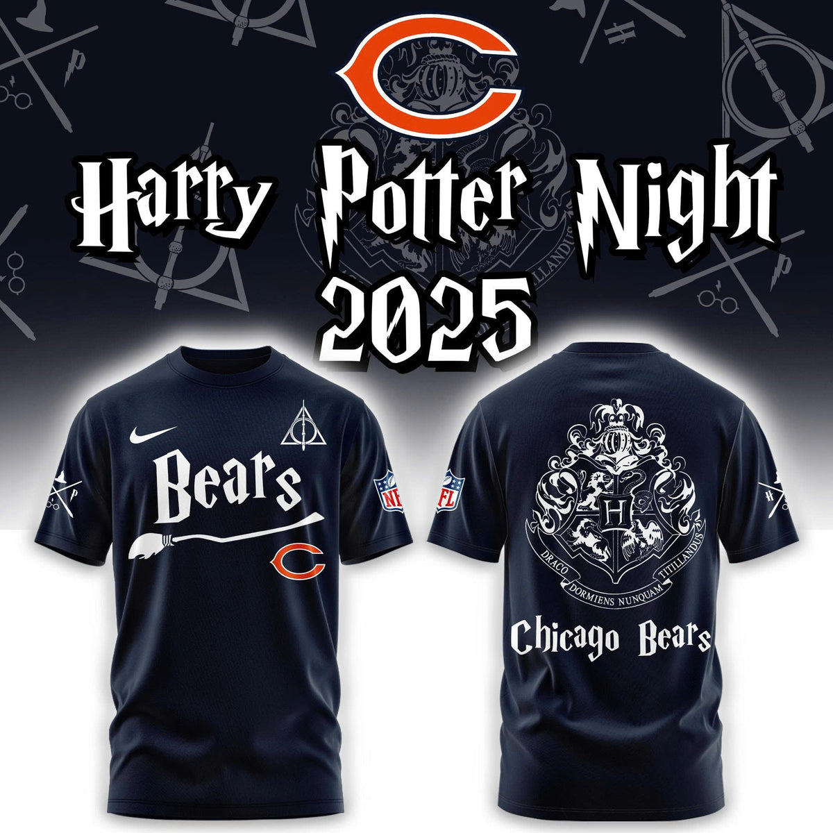 Chicago Bears Harry Potter 2025 Combo Tshirt