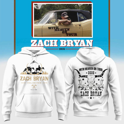 Zach Bryan With Heaven On Tour� 2026 Collection Hoodie