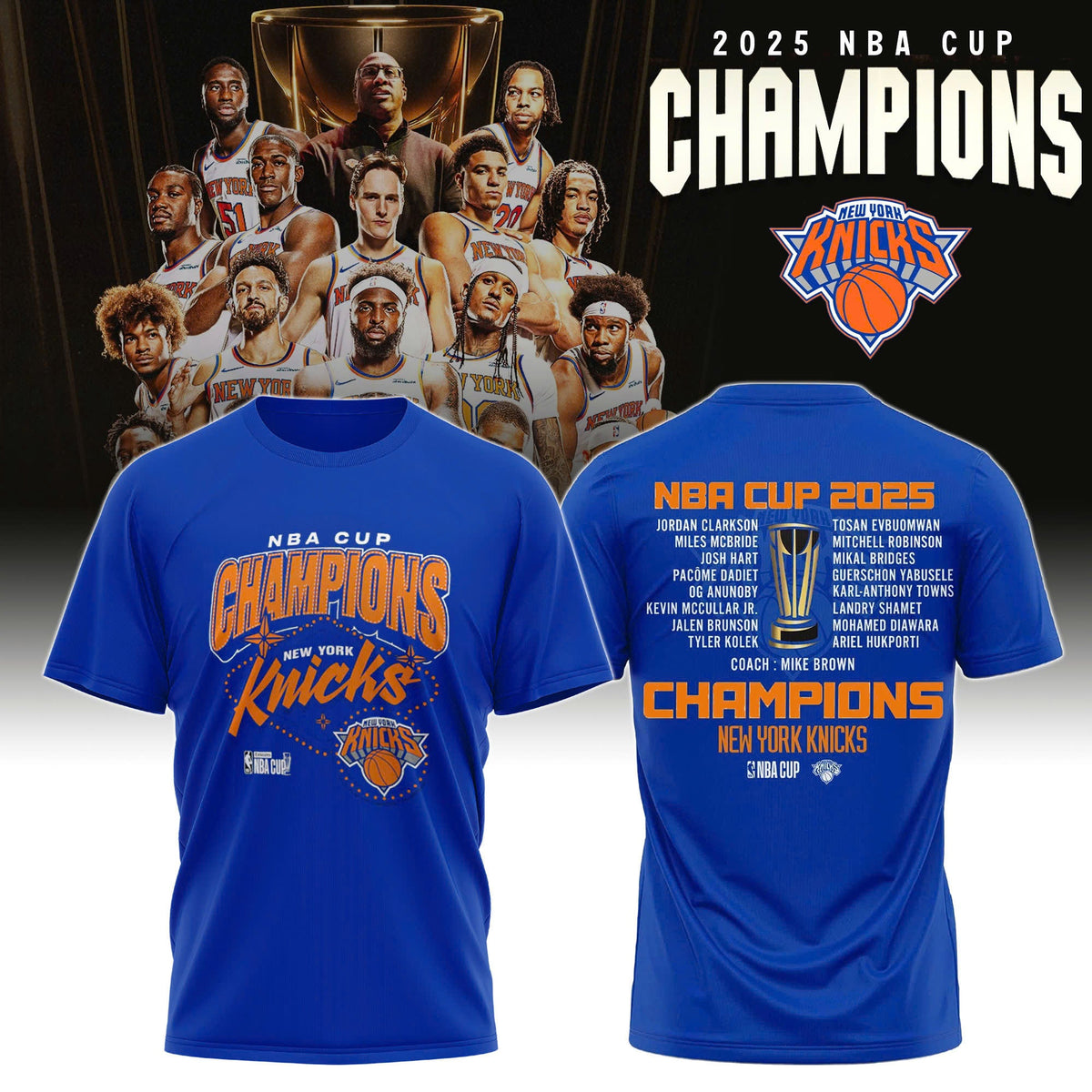 New York Knicks 2025 NBA Cup Champions T-Shirt Limited Edition 2