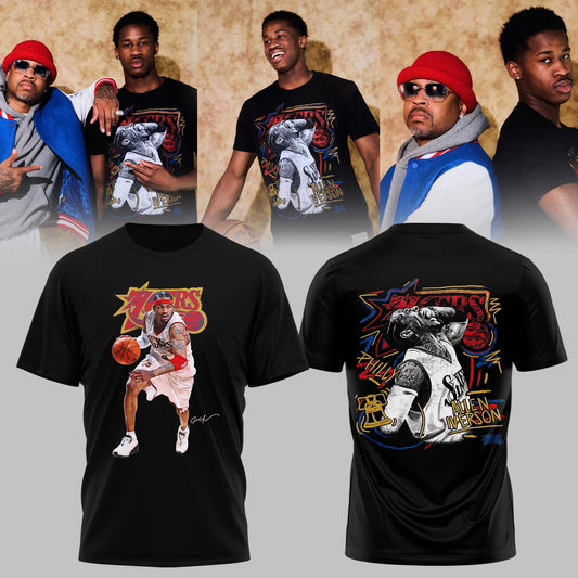 Allen Iverson Philadelphia 76ers Black Chalked Up T-Shirt